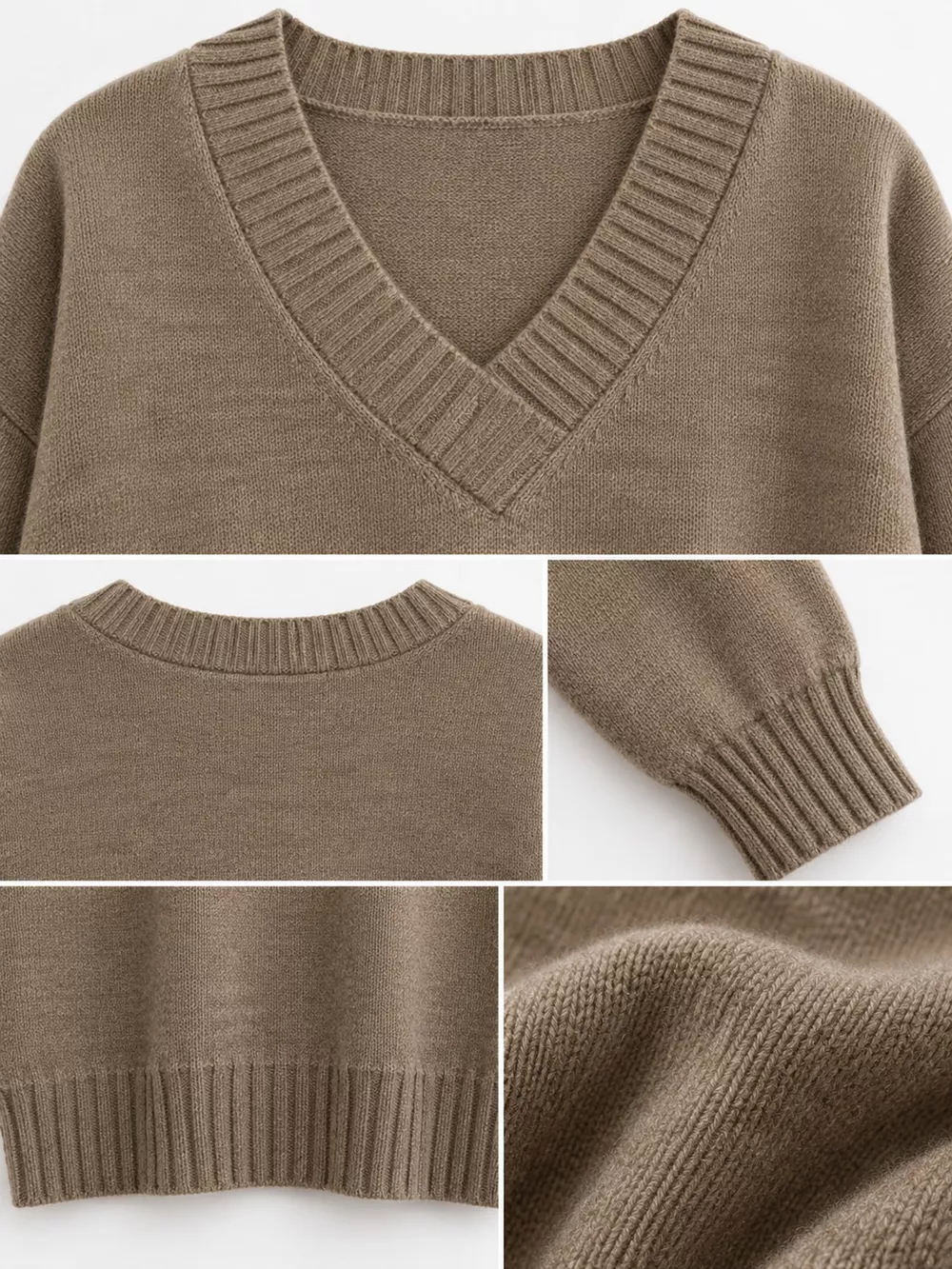 Full Size V-Neck Dropped Shoulder Sweater Plus Size, image 47