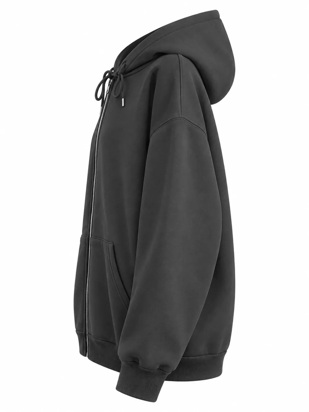 Full Size Oversized Solid Zip-Up Hoodie with Drawstring Plus Size, image 72