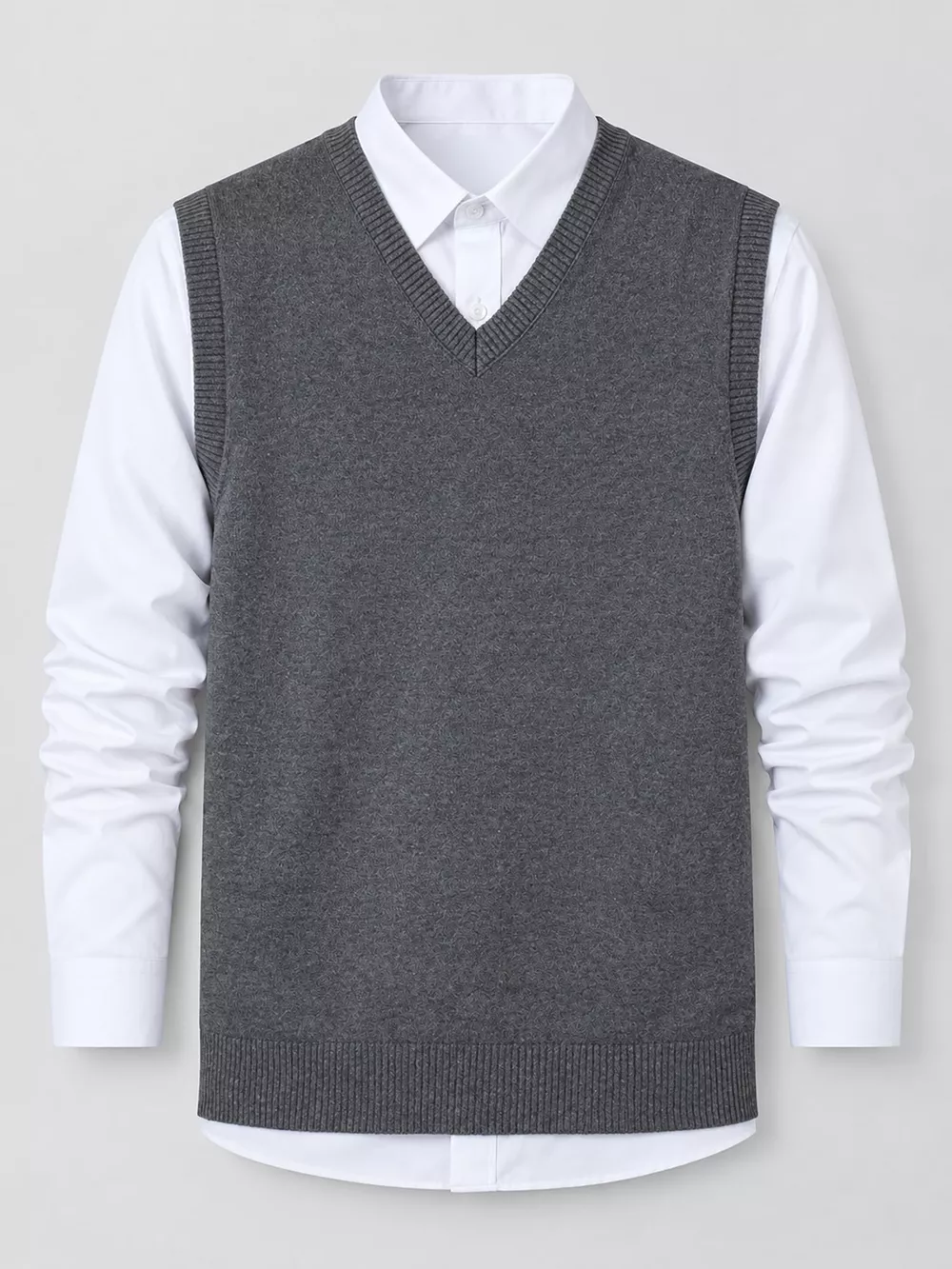 Men's Plus Size V-Neck Sweater Vest, image 14