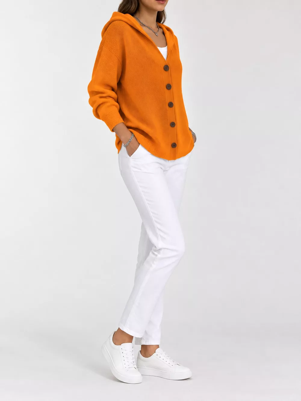Full Size Hooded Button-Down Knit Cardigan Plus Size, image 34
