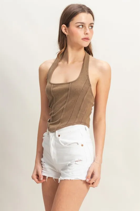 Mineral Wash Halter Neck Everyday Top, image 5