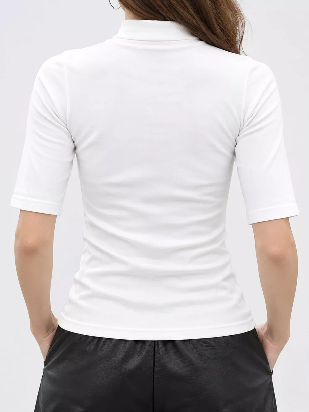 Full Size Mock Neck Half Sleeve T-Shirt Plus Size, image 3