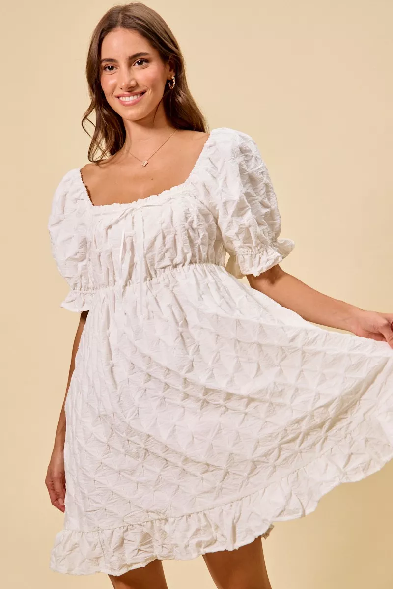Texture Woven Ruching On Bust Mini Dress, image 6