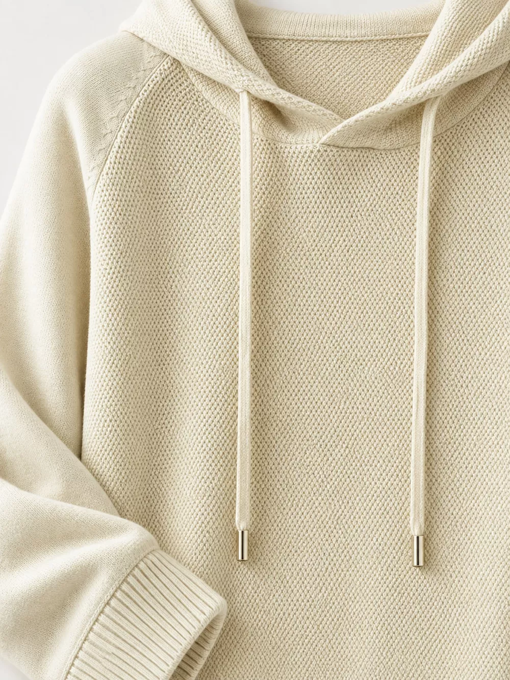 Drawstring Long Sleeve Hooded Knit Sweater, image 10