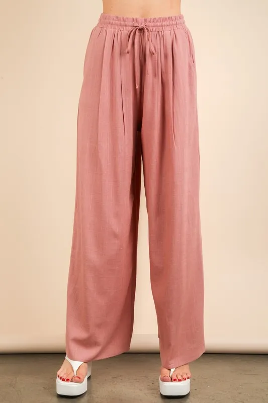 Solid Woven Top & Pants Set, image 5