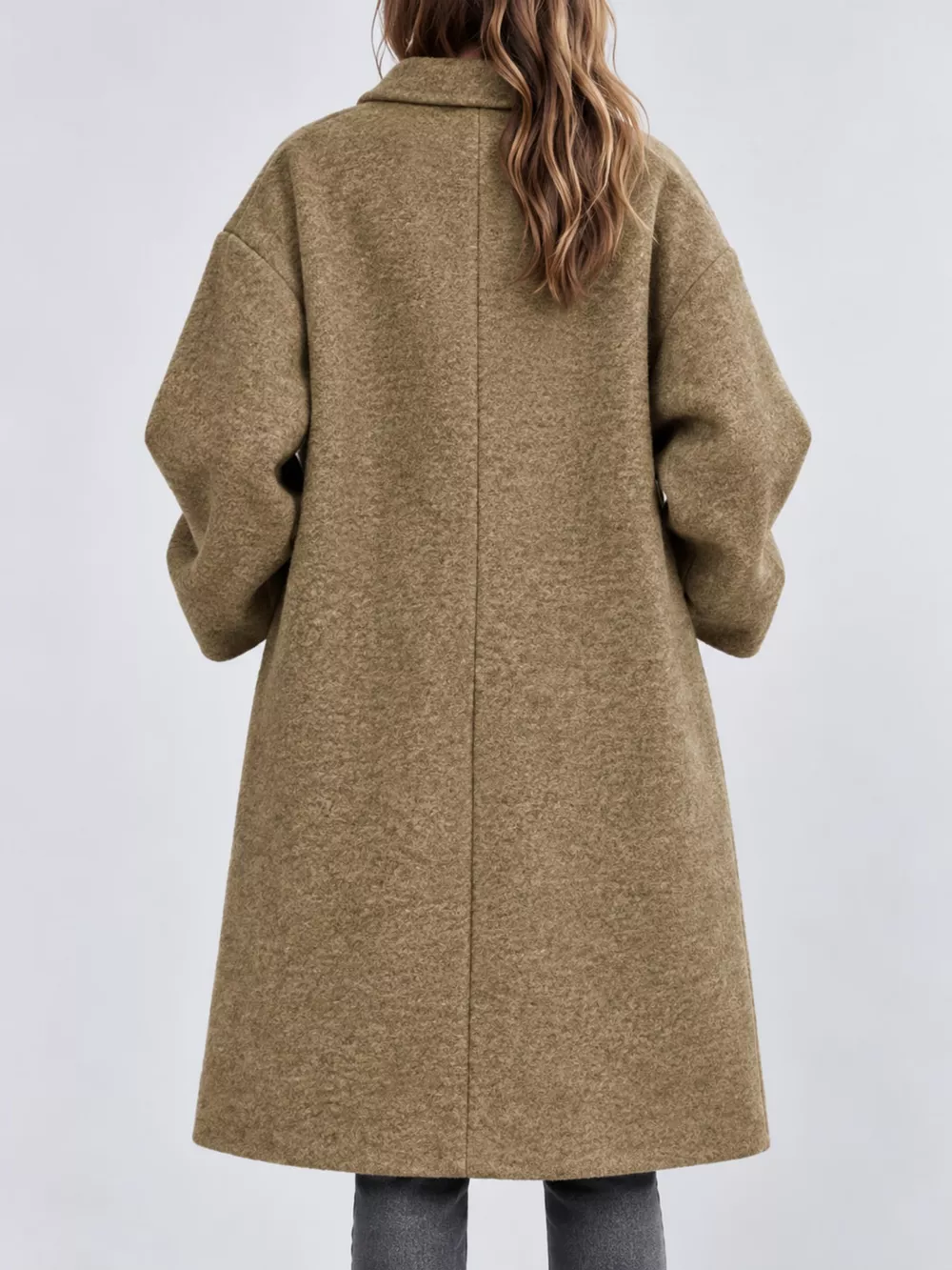 Full Size Lapel Collar One Button Coat Plus Size, image 3