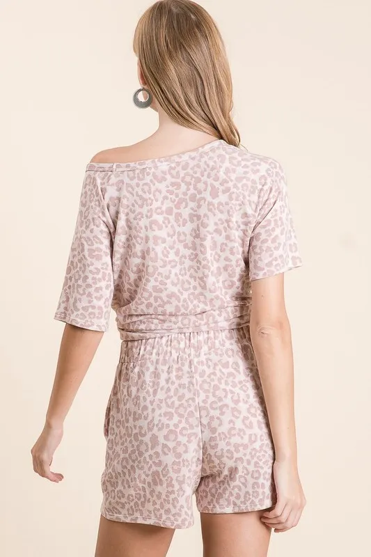 Leopard Terry Shorts With Drawstring, image 3