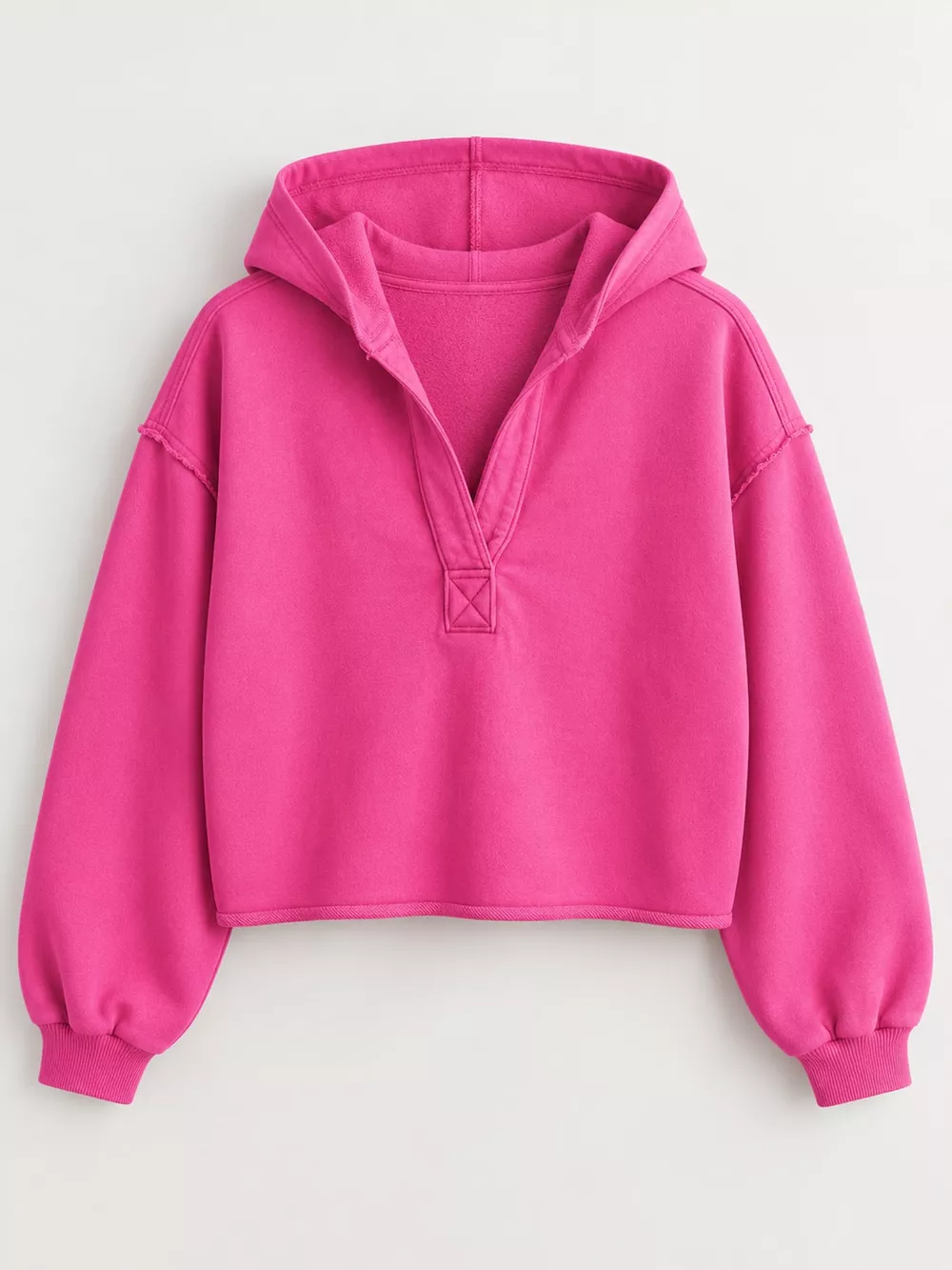 Dropped Shoulder Cropped Hoodie, image 7