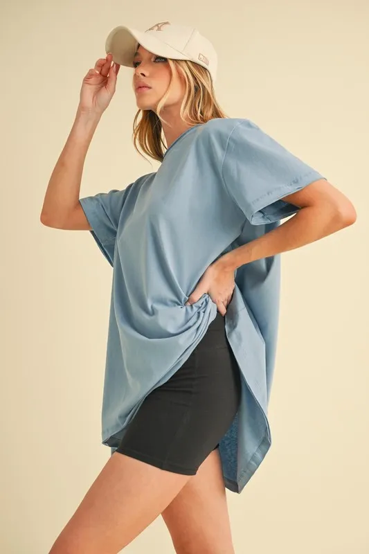 Round Neck Short Sleeve Oversized T-Shirt, image 3