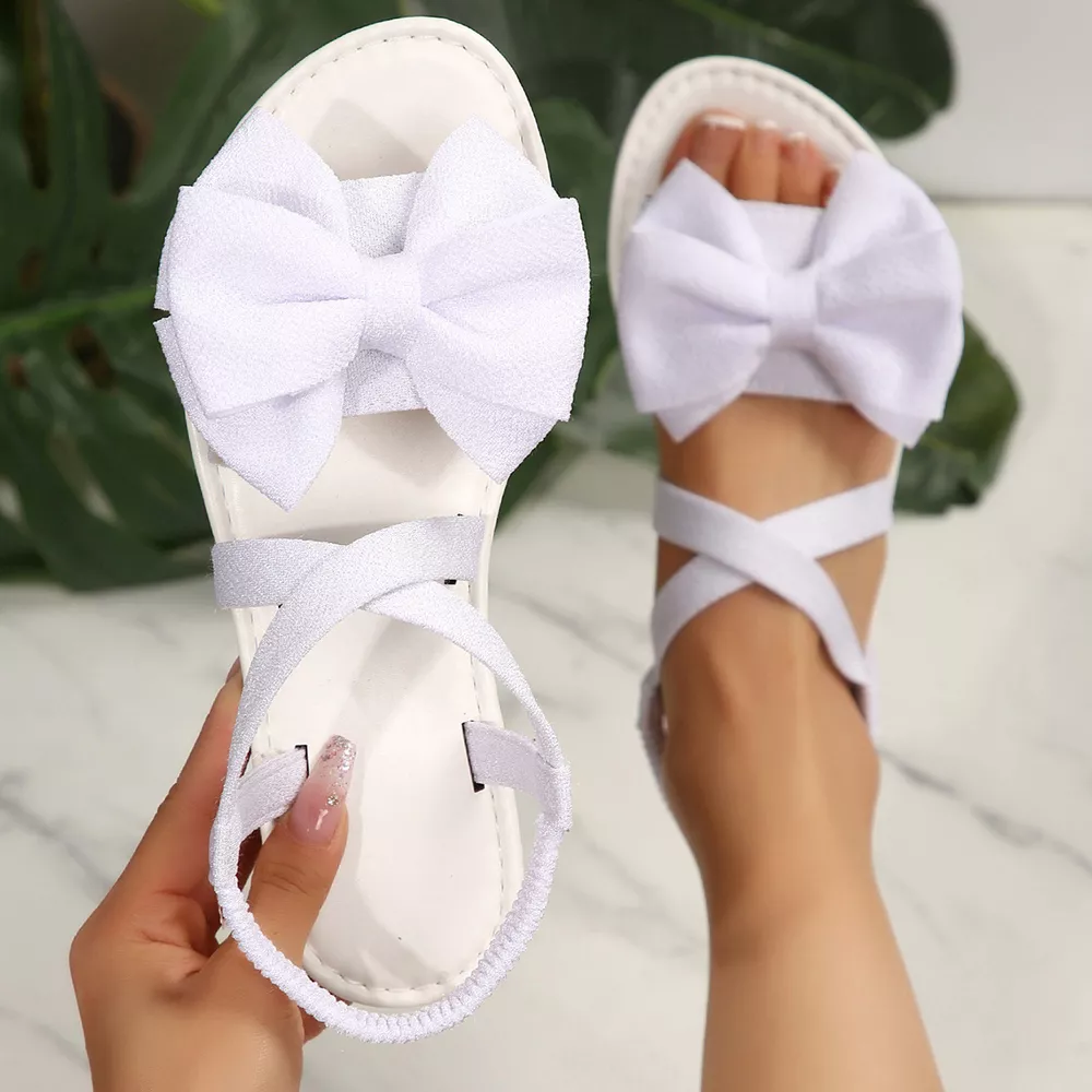 Bow Embellished Flat Sandals, image 7