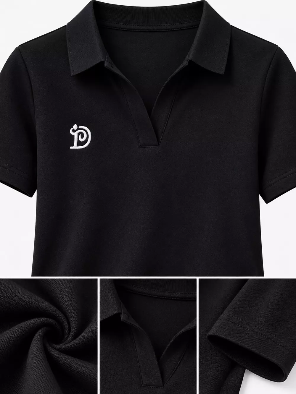 Plus Size Collared Neck Short-Sleeve Polo, image 5