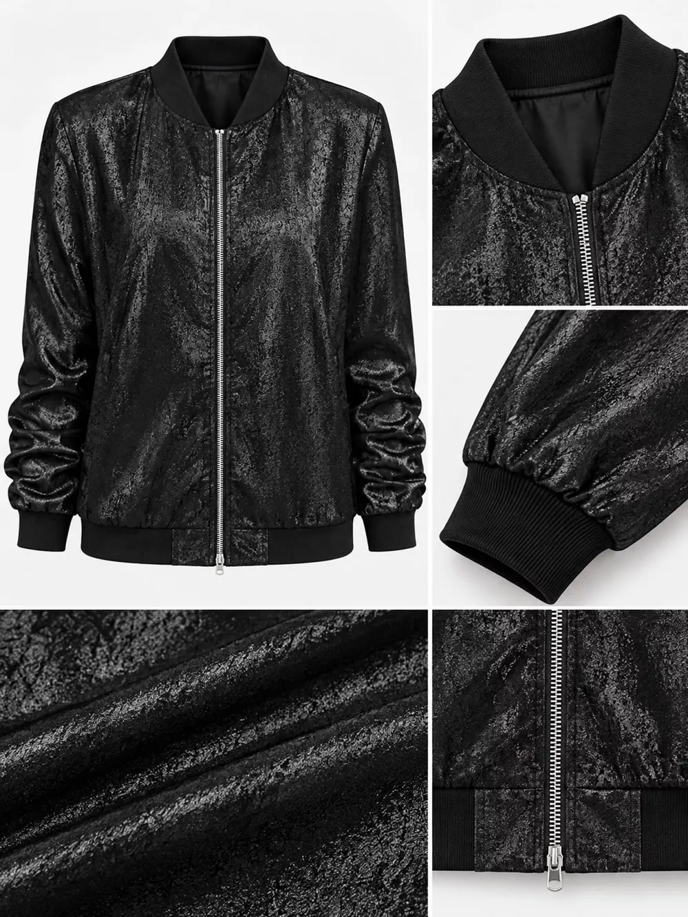 Full Size Zip Up Long Sleeve Jacket Plus Size, image 14