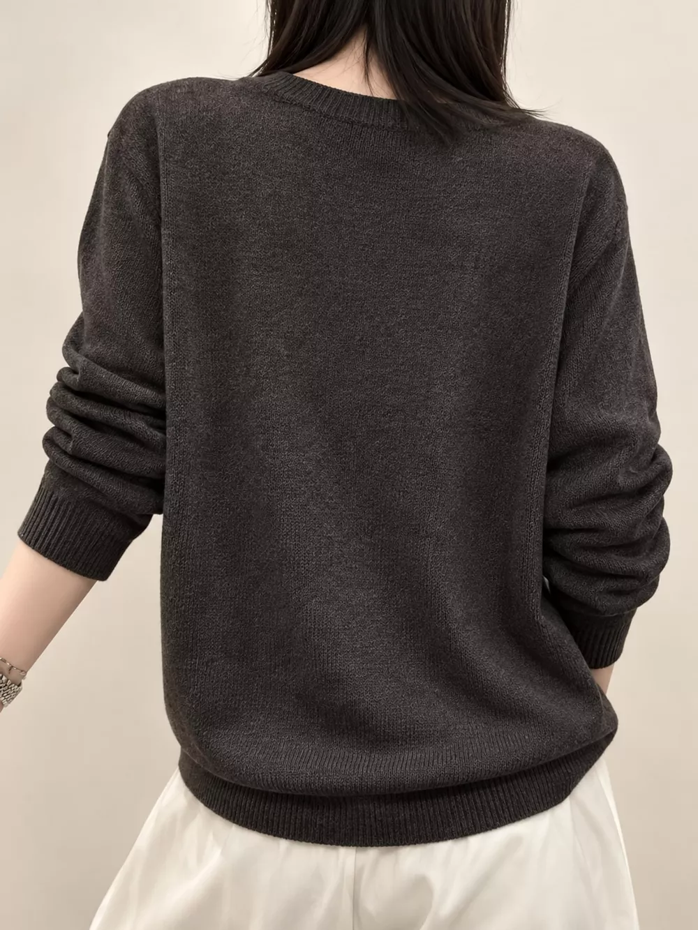 Button Detail Dropped Shoulder Sweater, image 10