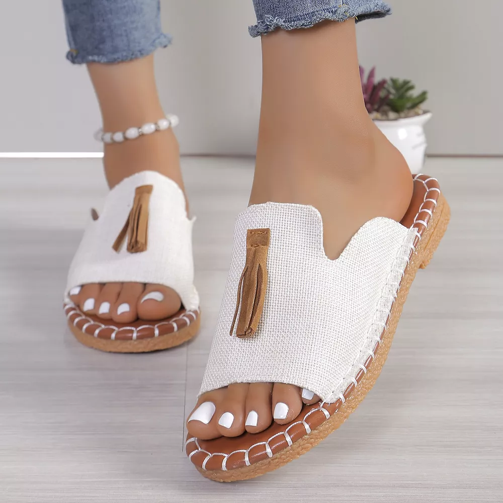 Tassel Detail Open Toe Sandals, image 5