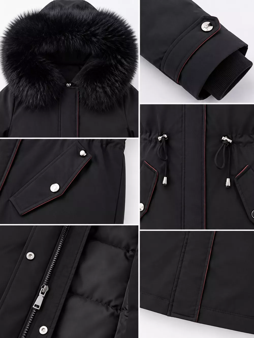 Plus Size Detachable Longline Hooded Parka with Faux Fur Trim and Drawstring Waist, image 17