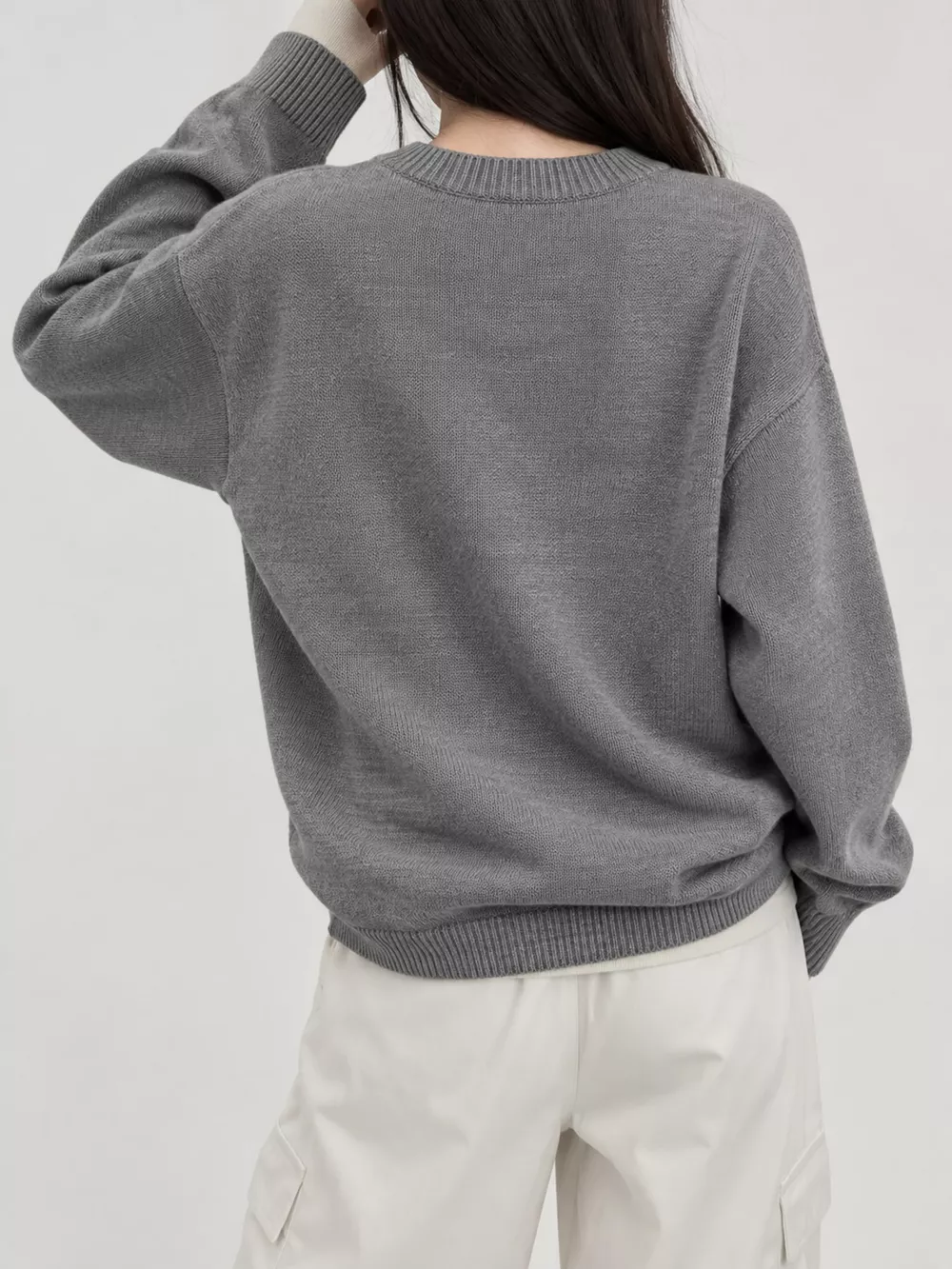 Button Detail Dropped Shoulder Sweater, image 7