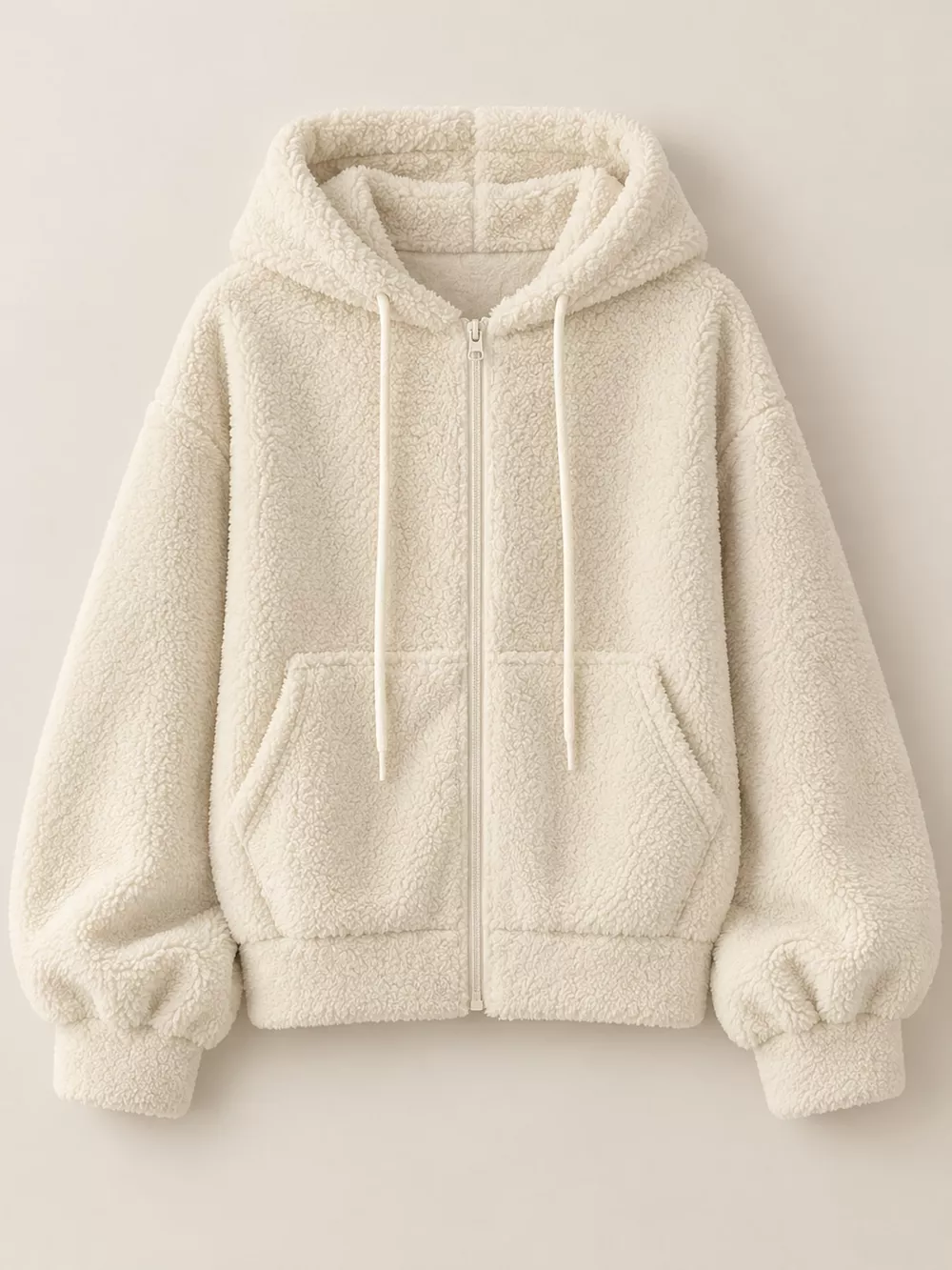 Oversized Sherpa Zip-Up Hoodie, image 8