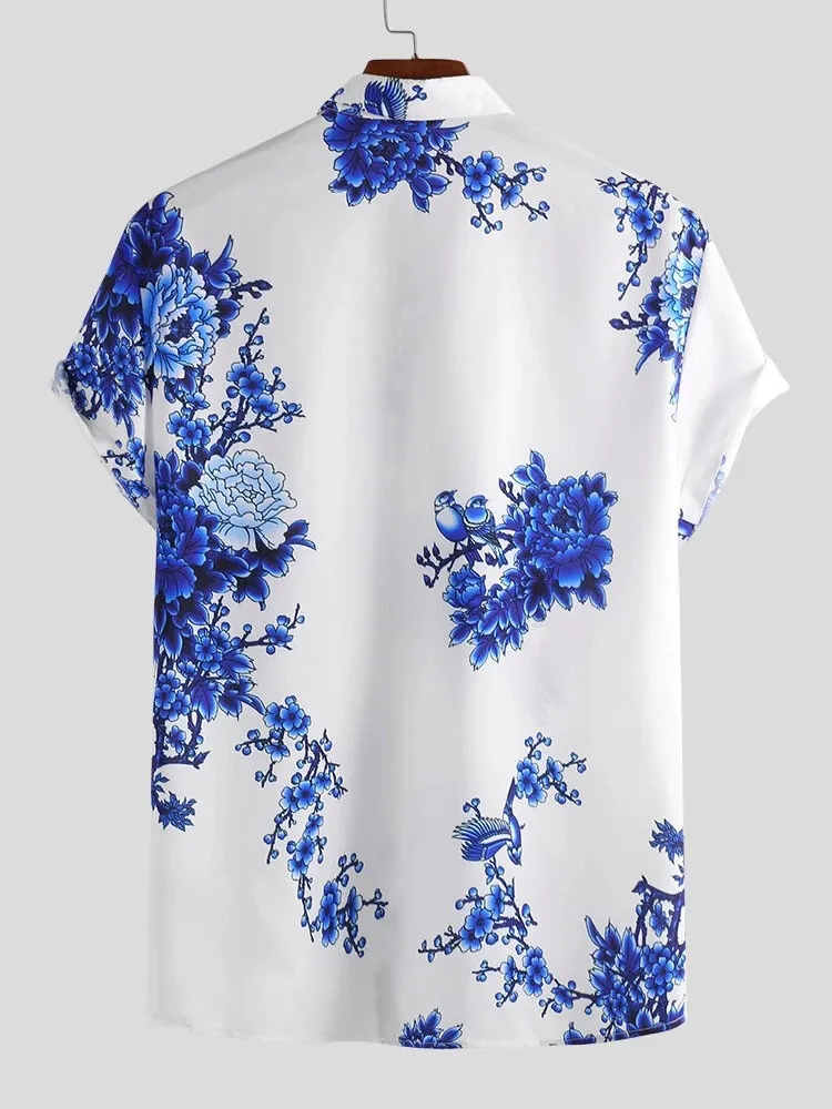 Men's Full Size Printed Short Sleeve Casual Shirt Plus Size, image 3
