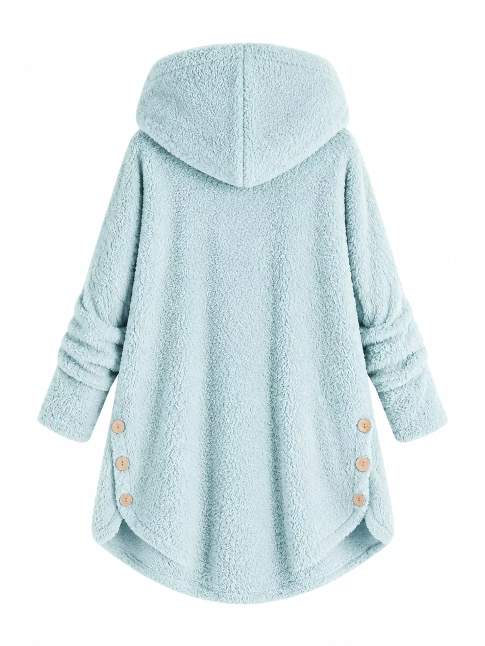 Full Size Fleece Button Up Hooded Outerwear Plus Size, image 14