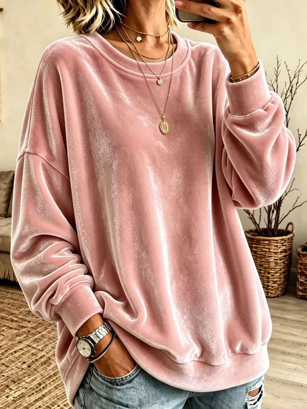Full Size Crew Neck Drop Shoulder Sweatshirt Plus Size, image 31