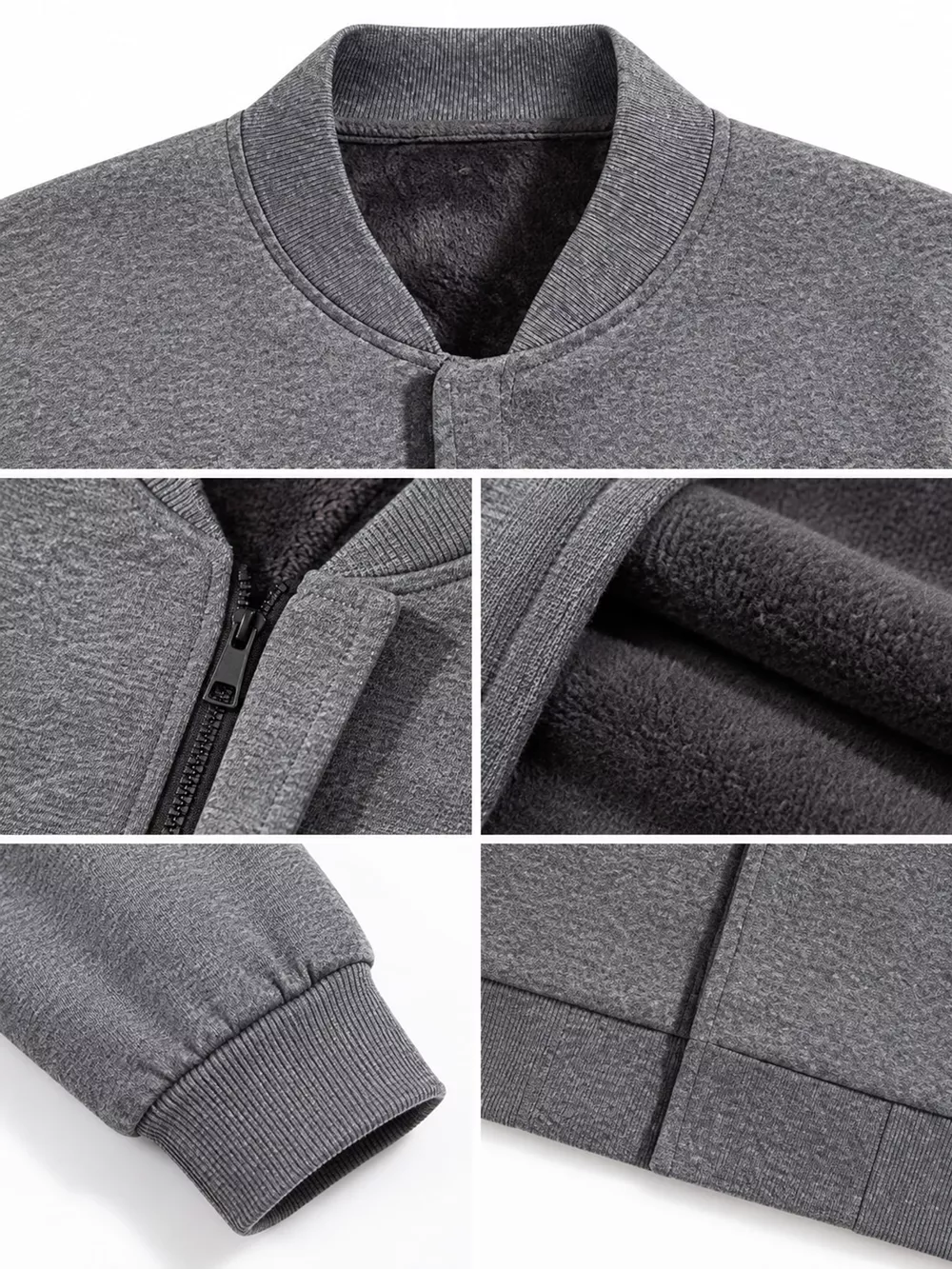 Men's Plus Size Zip Up Long Sleeve Sweatshirt, image 8