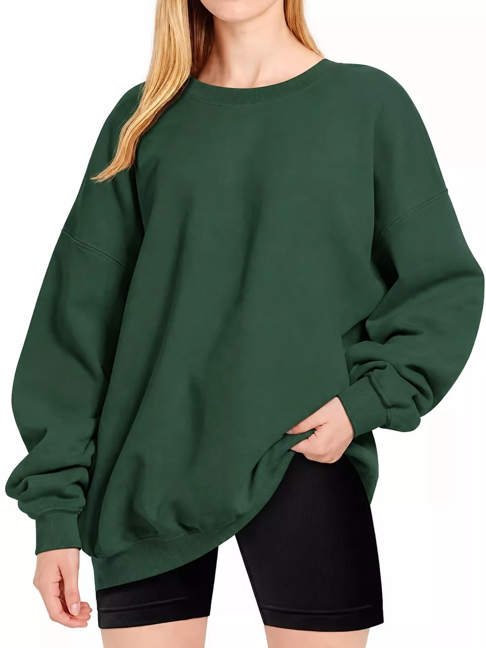 Full Size Crew Neck Dropped Shoulder Sweatshirt Plus Size, image 19