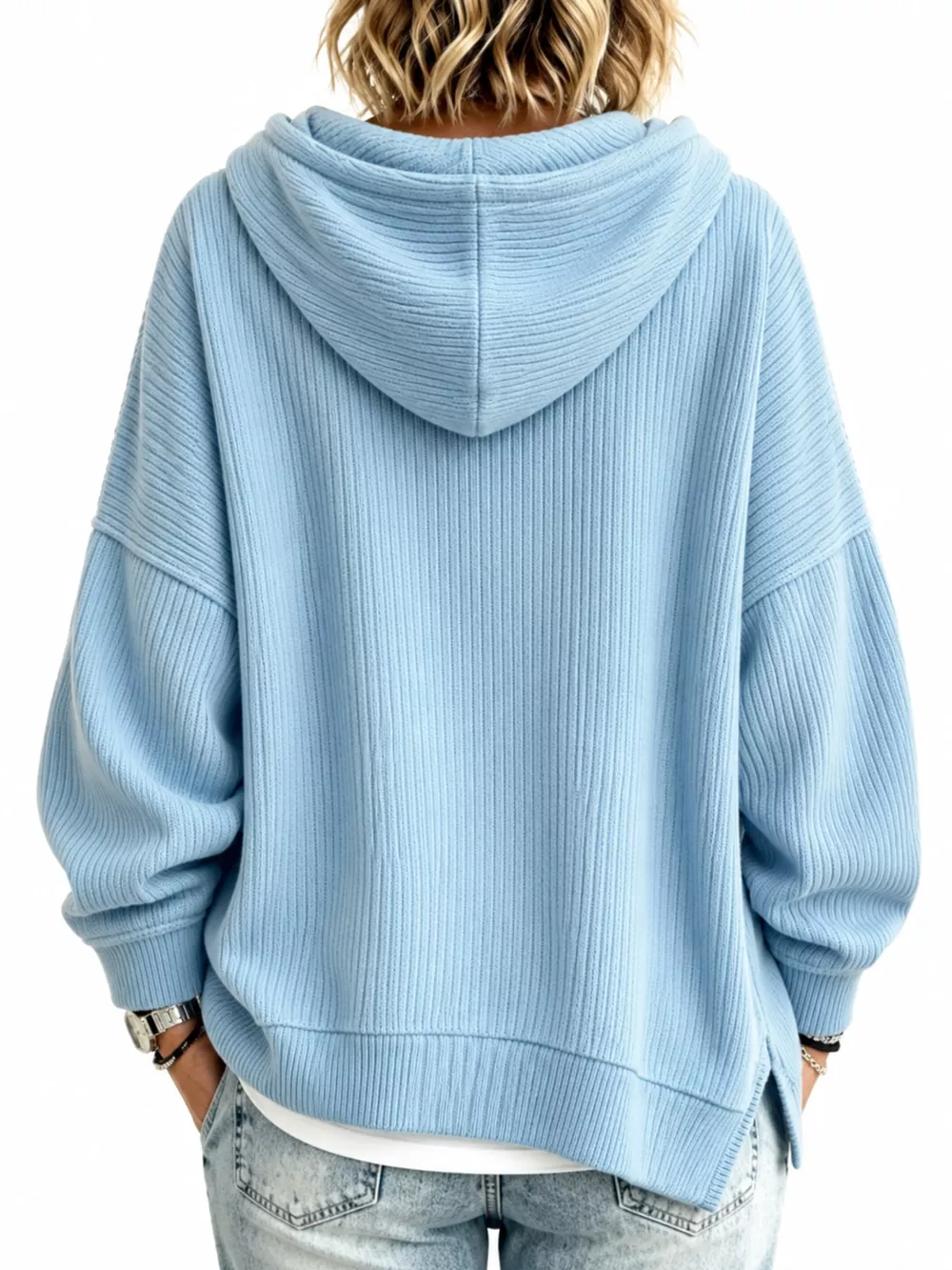 Drawstring Dropped Shoulder Hoodie, image 28