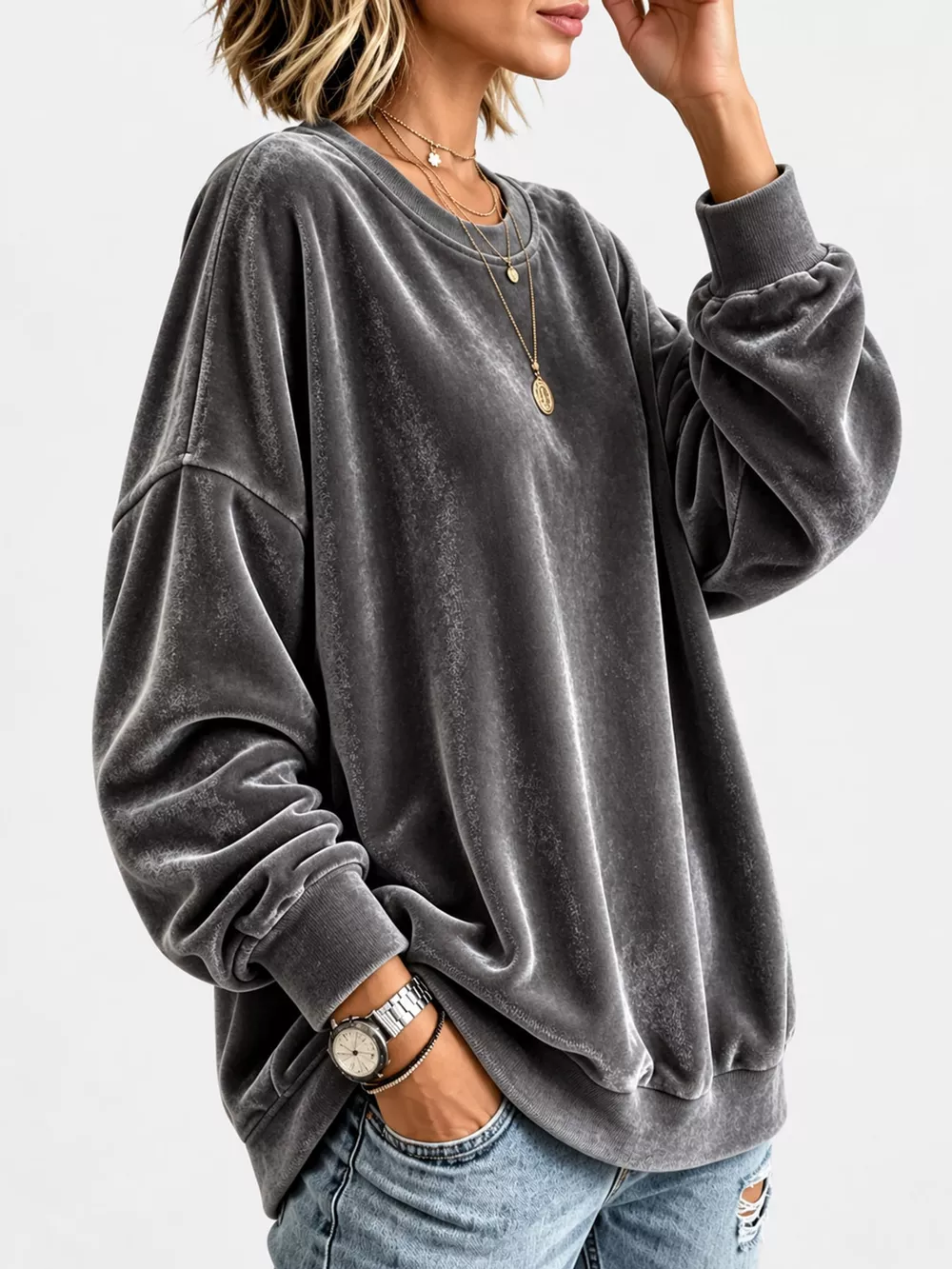 Full Size Crew Neck Drop Shoulder Sweatshirt Plus Size, image 27