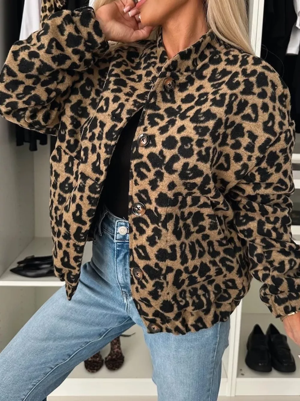 c Leopard Print Button-Down Jacket, image 3