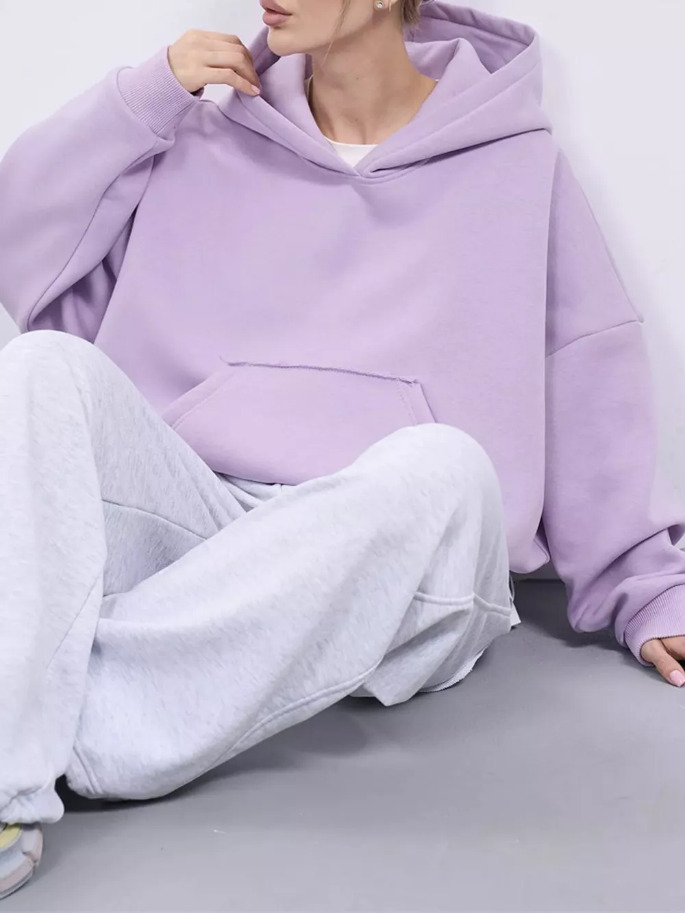 Kangaroo Pocket Dropped Shoulder Hoodie, image 25