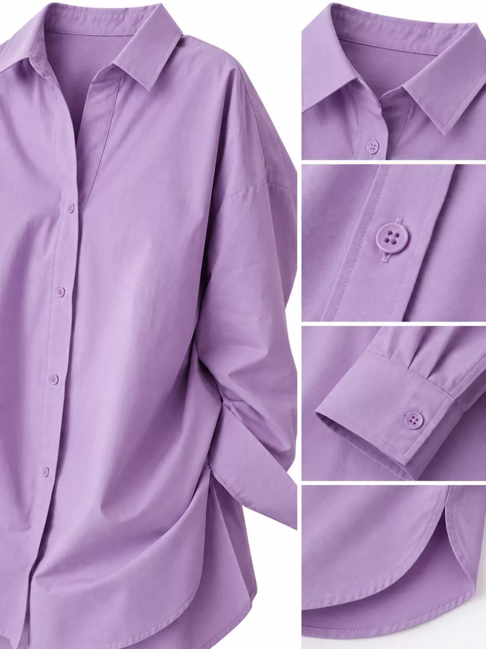 Full Size Oversized Button-Down Long Sleeve Shirt Plus Size, image 20
