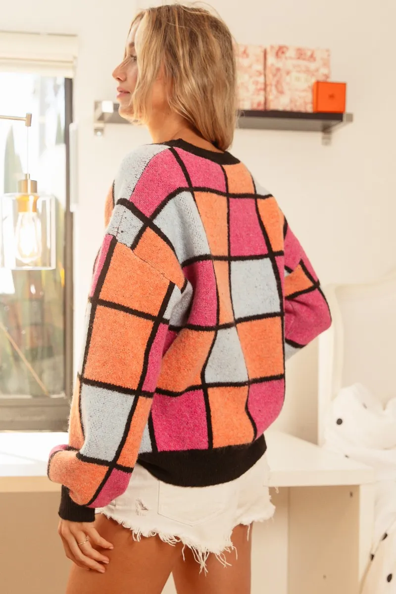 Multi Color Checker Pattern Sweater, image 14