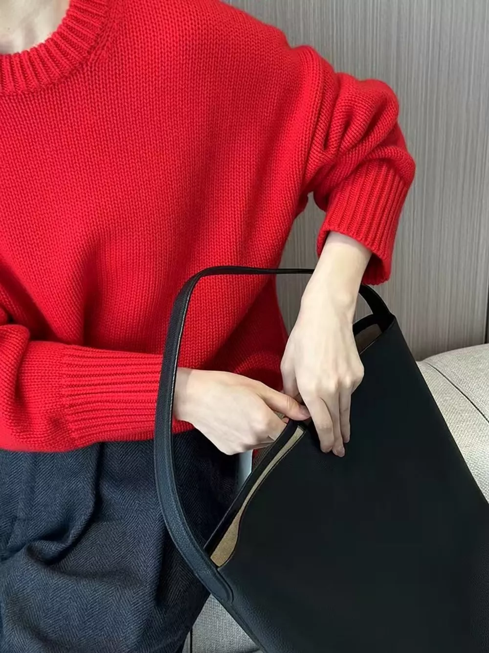 Round Neck Dropped Shoulder Sweater, image 24
