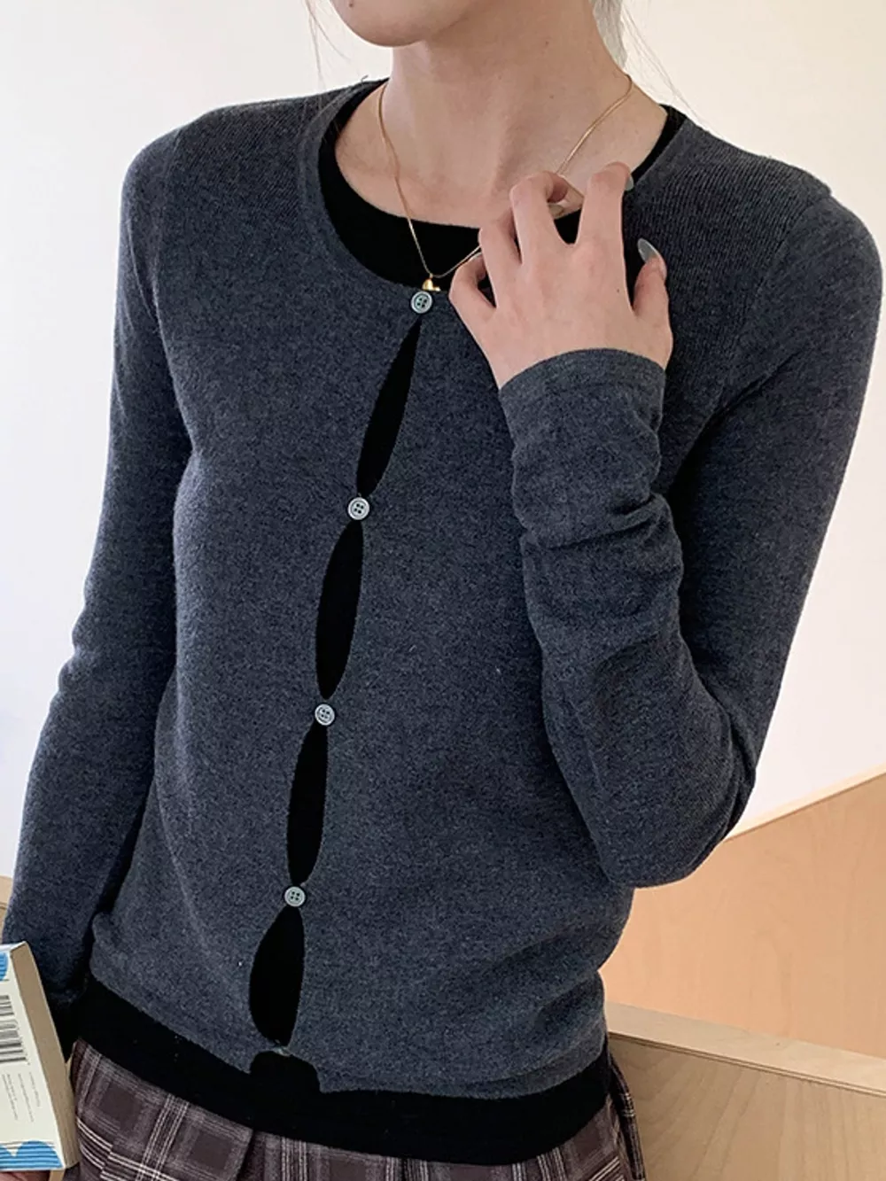 Layered Look Long Sleeve Knit Top, image 17