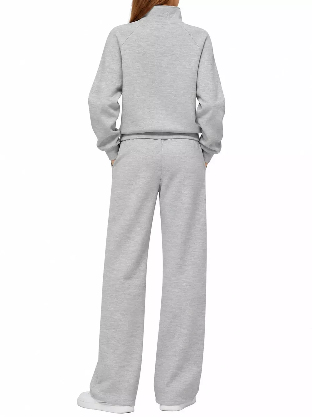 Half-Zip Sweatshirt and Wide-Leg Pants Set, image 39