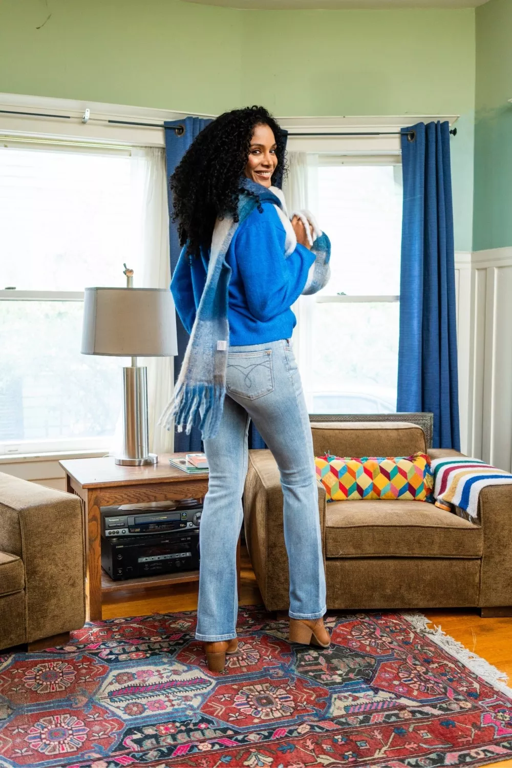 Mid Rise Thermal Bootcut Jeans, image 9