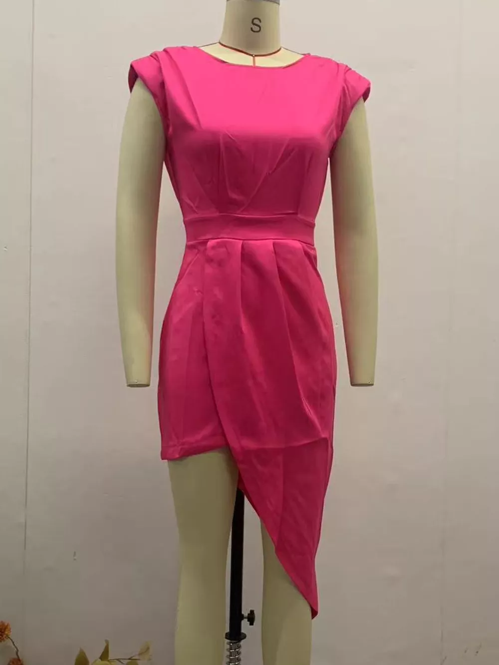 Full Size Elegant Asymmetrical Backless Pleated Dress Plus Size, image 20