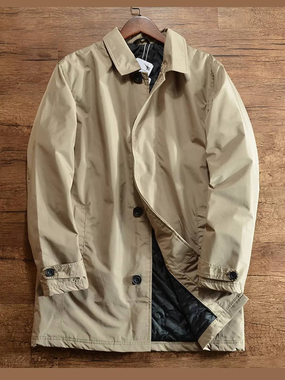 Men's Button Up Long Sleeve Trench Coat