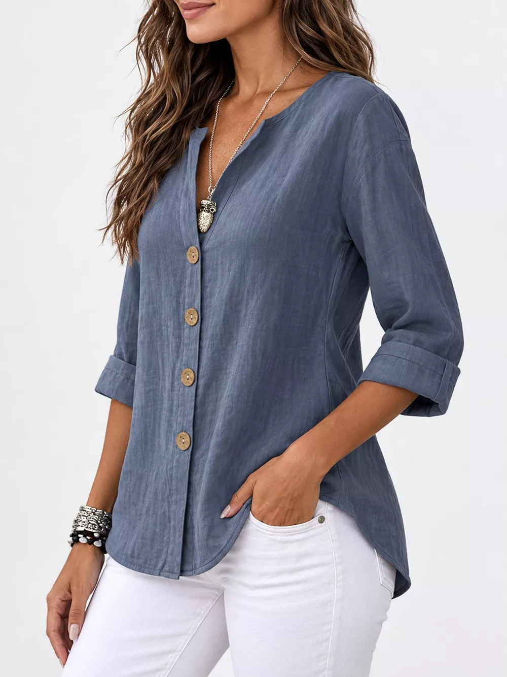 Notched Button Down Shirt, image 50