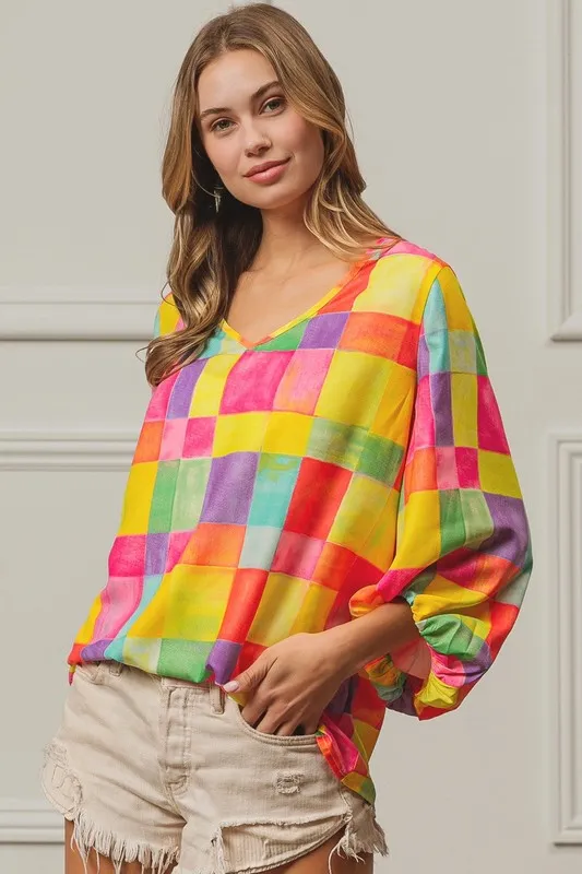 Multi Block Bubble Pop Ballon Top, image 15