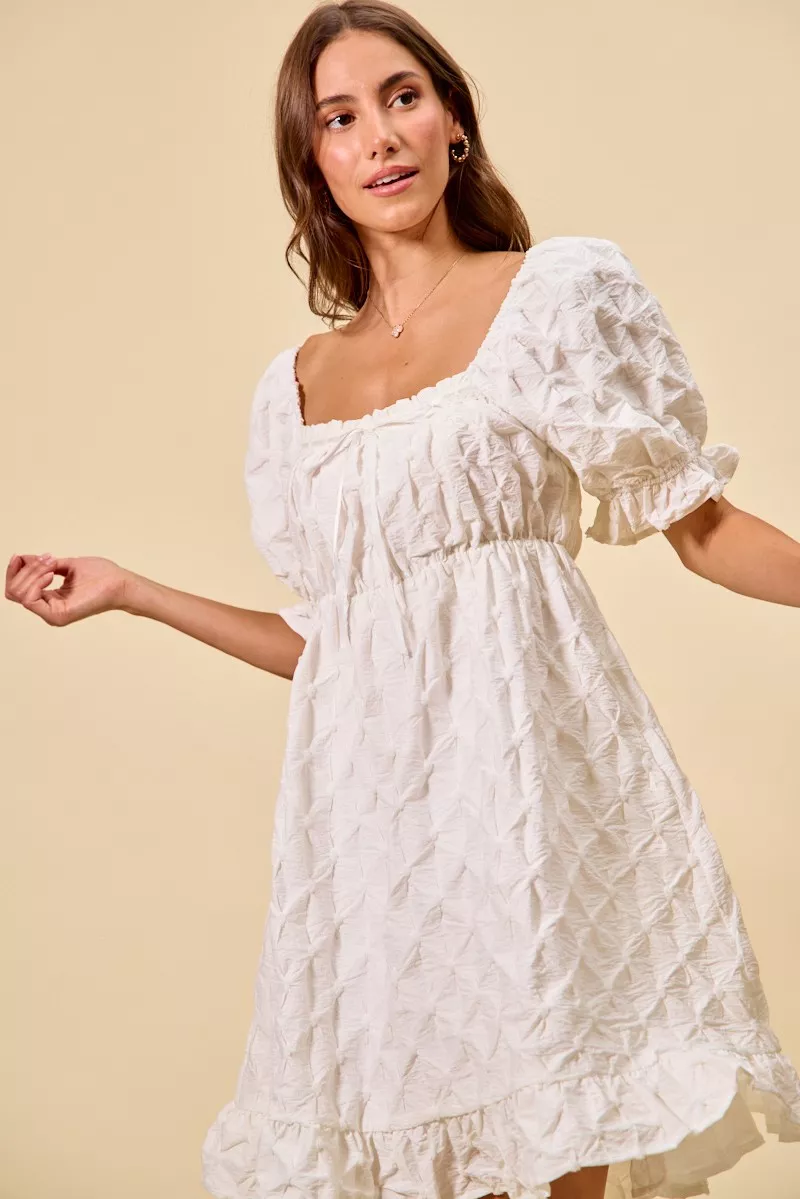 Texture Woven Ruching On Bust Mini Dress, image 7