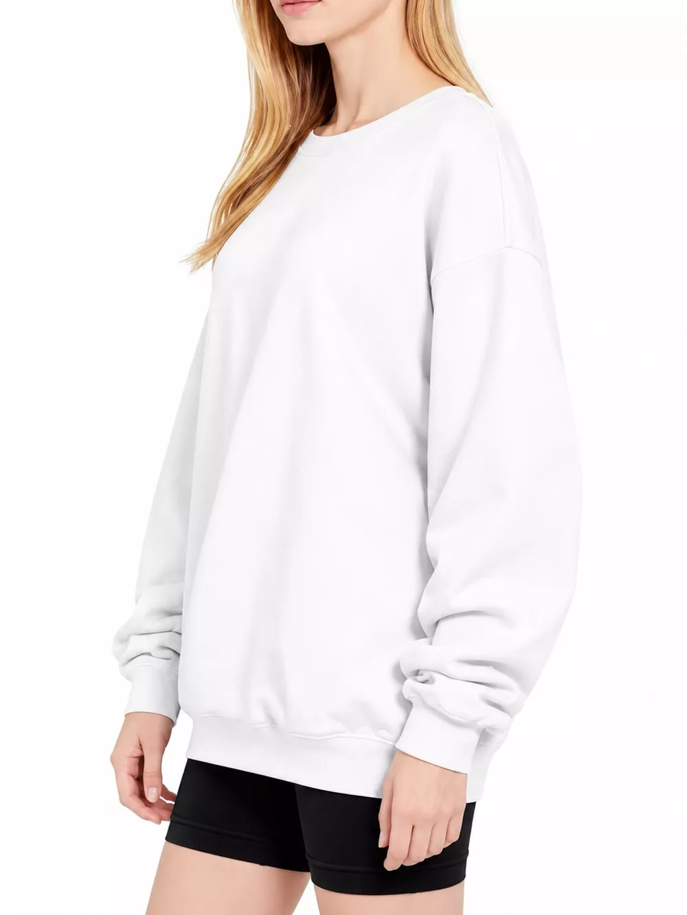 Full Size Crew Neck Dropped Shoulder Sweatshirt Plus Size, image 2