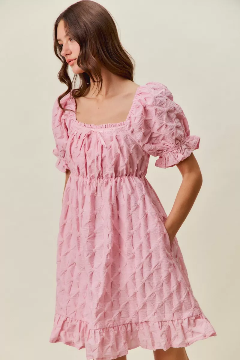 Texture Woven Ruching On Bust Mini Dress, image 12