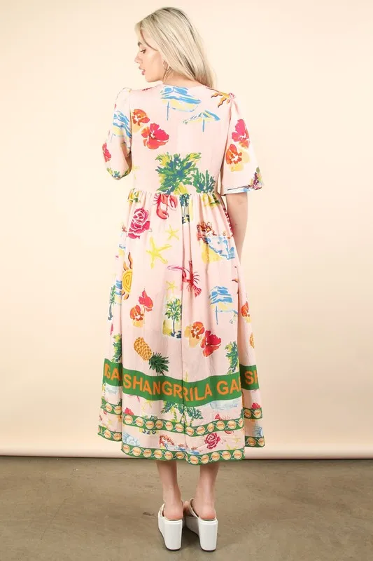 Button Down Printed Midi Dress, image 4
