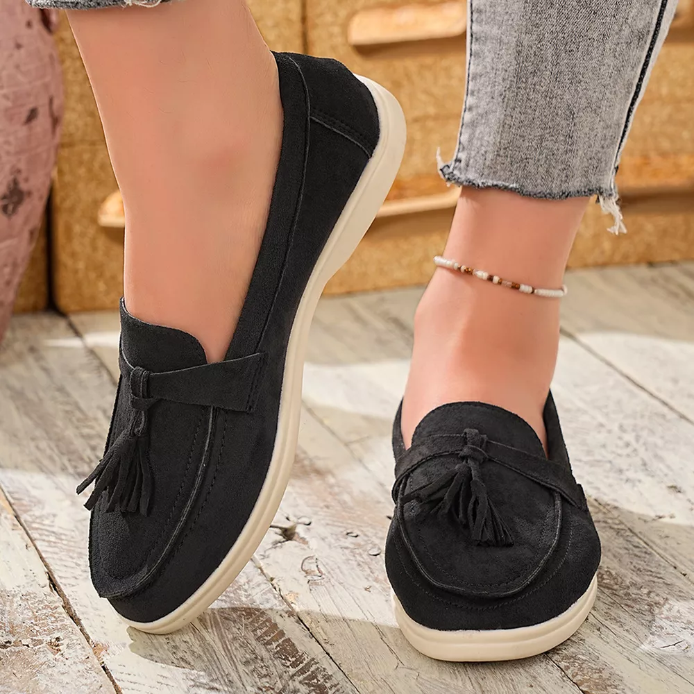 Tassel Round Toe Slip-Ons, image 6