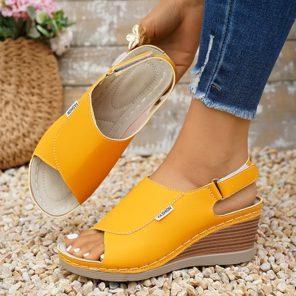 Peep Toe Wedge Sandals, image 5