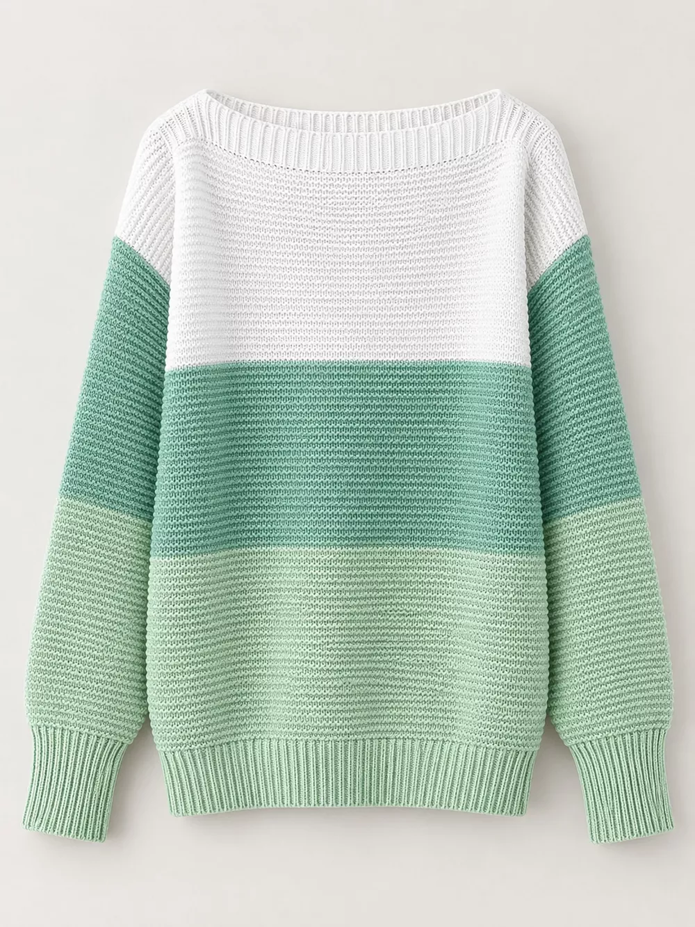 Full Size Color-Block Boat Neck Sweater Plus Size, image 23