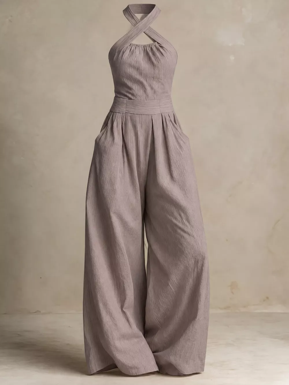 Full Size Halter Neck Wide-Leg Jumpsuit Plus Size, image 51