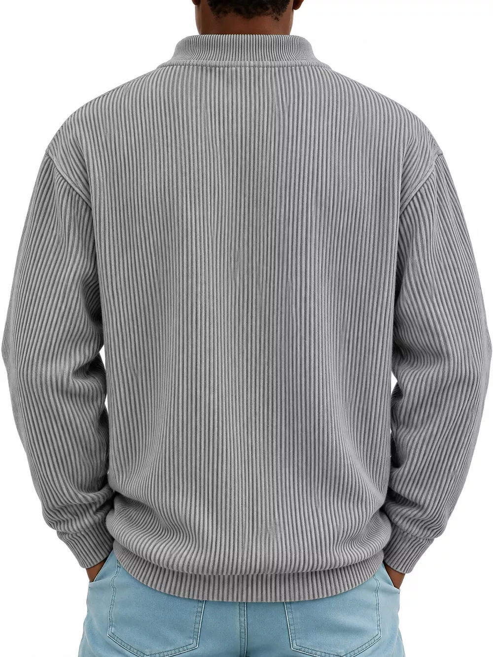 Men's Full Size Quarter-Zip Long Sleeve Sweatshirt Plus Size, image 8