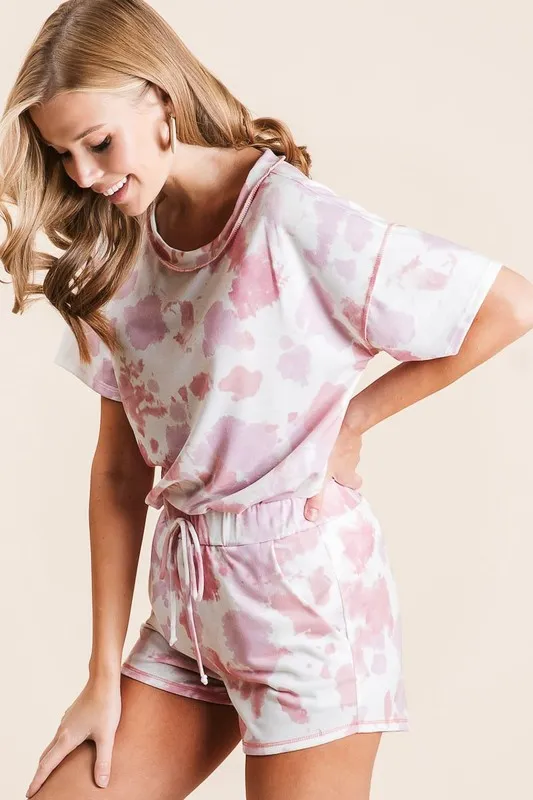 Tie Dye Print Terry Shorts With Side Pockets, image 10